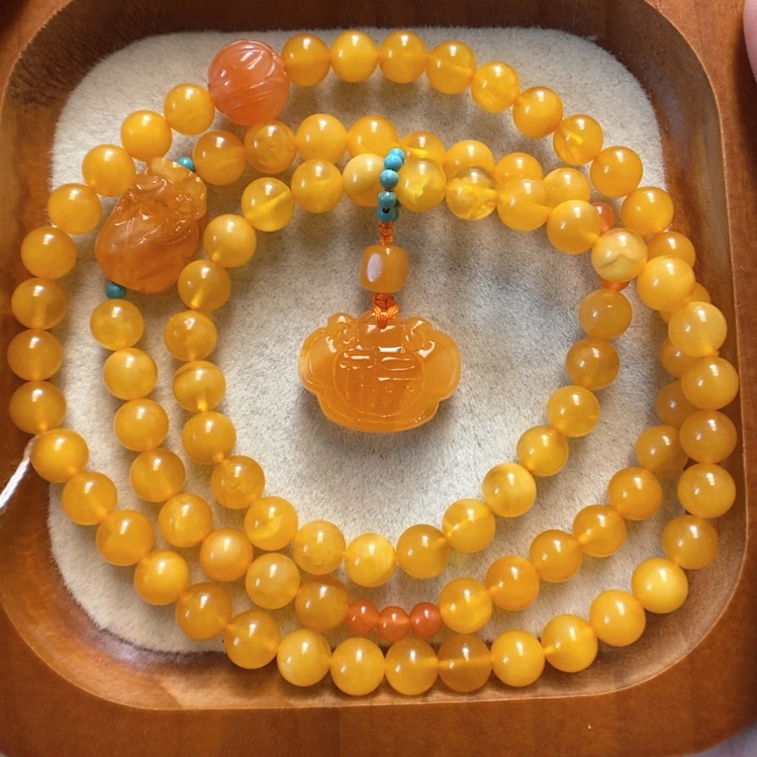 未镶嵌蜜蜡手串蜜蜡