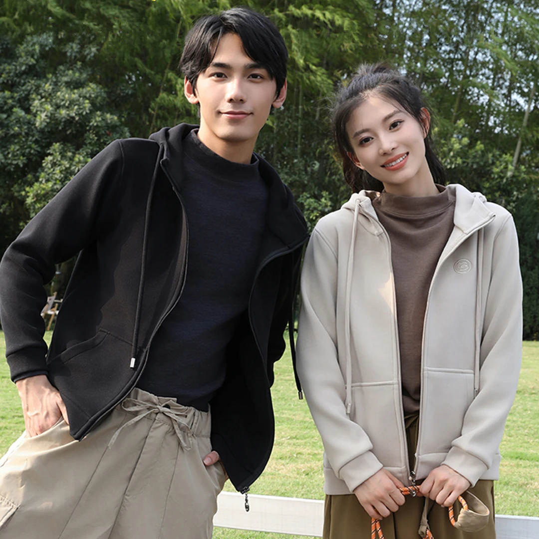 BONAS/宝娜斯秋冬慕斯绒情侣连帽防风衣9855-F