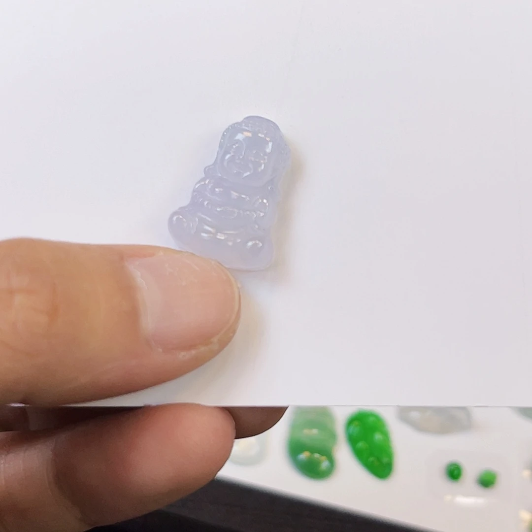 翡翠裸石XX005 紫底宝宝佛