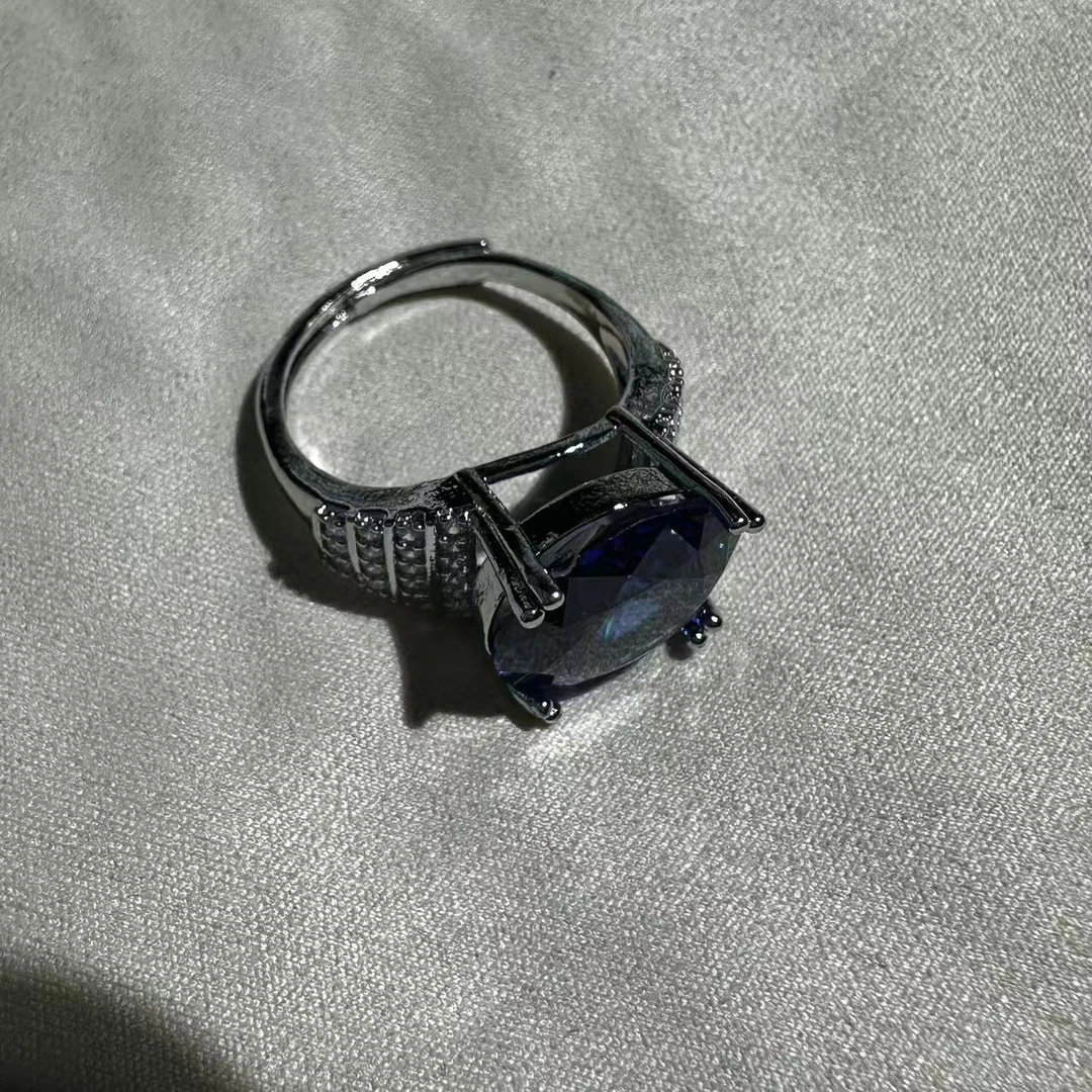 【清梧云初】 经典时尚百搭时尚饰品蓝色戒指MLF4