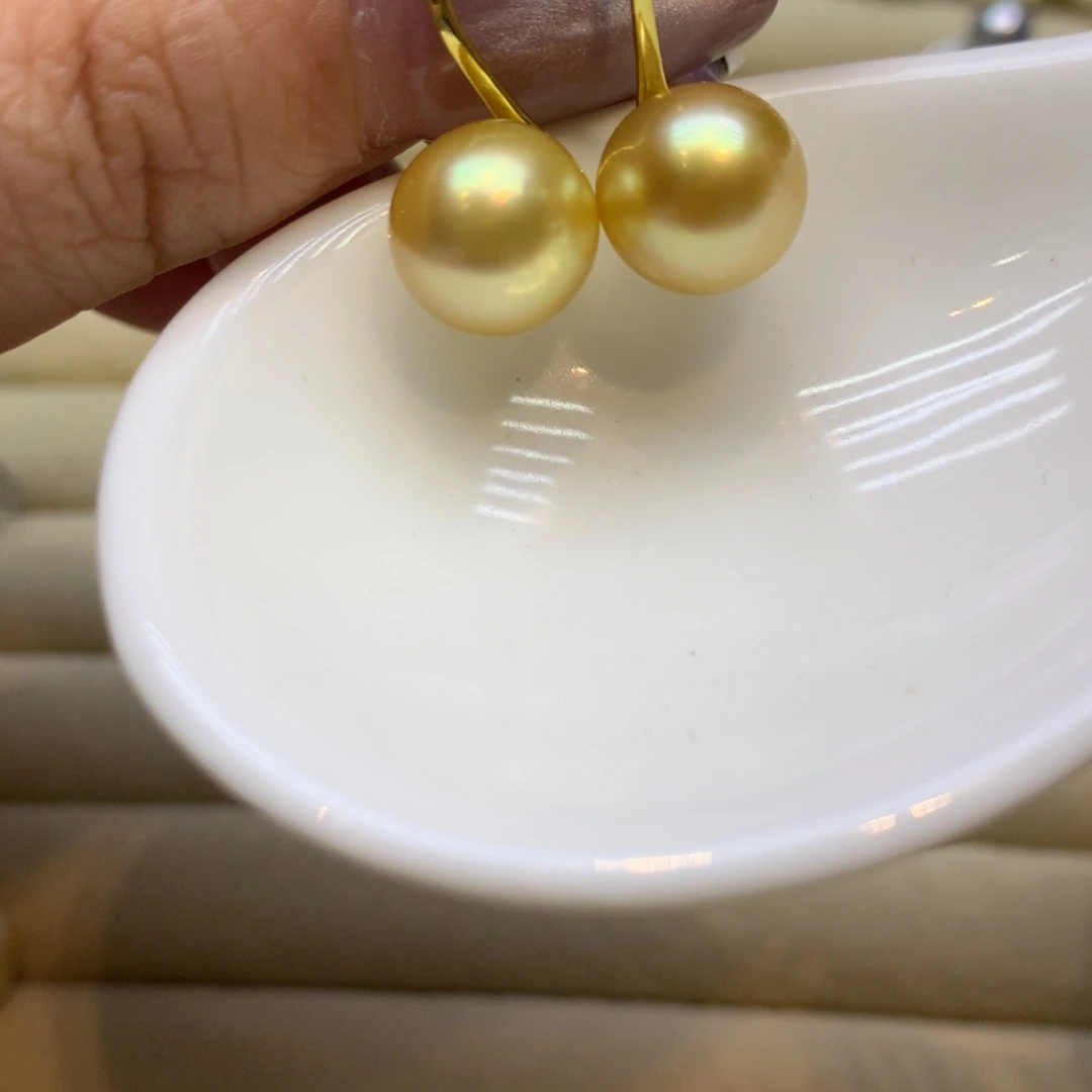 银S925镶嵌耳饰海水珍珠