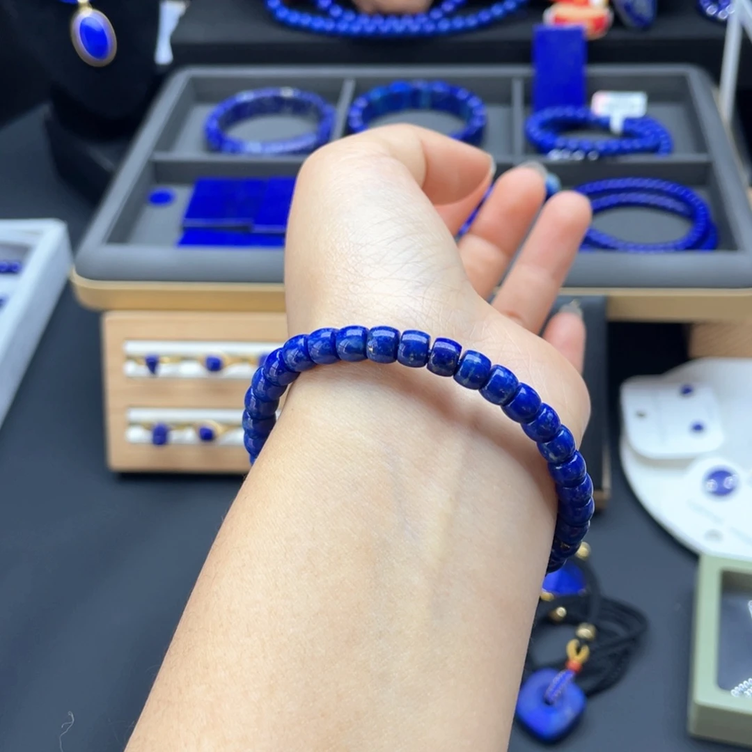 未镶嵌青金石手链6mm直切