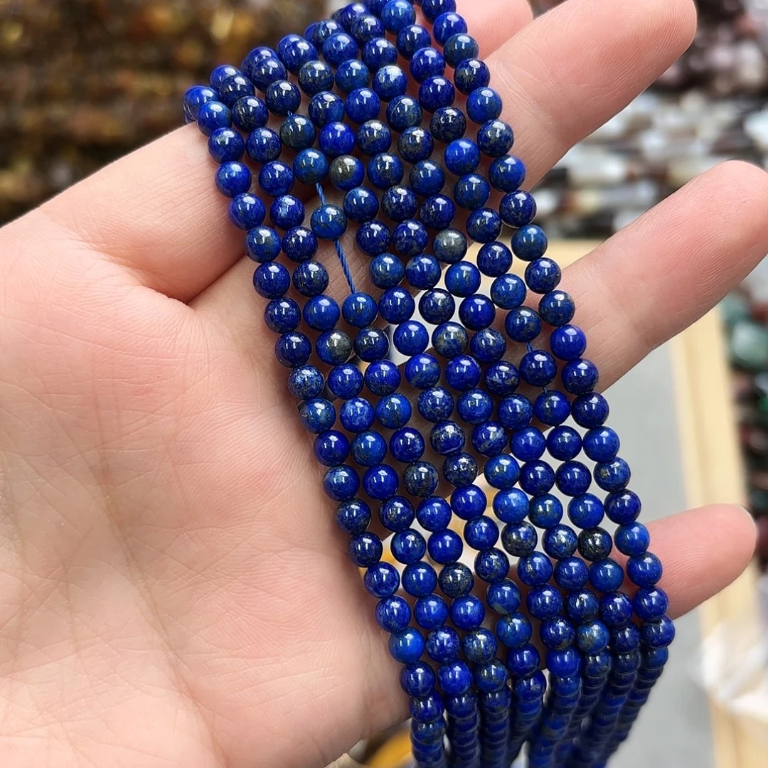 玛瑙/玉髓未镶嵌珠宝半成品卡4青金圆珠一条