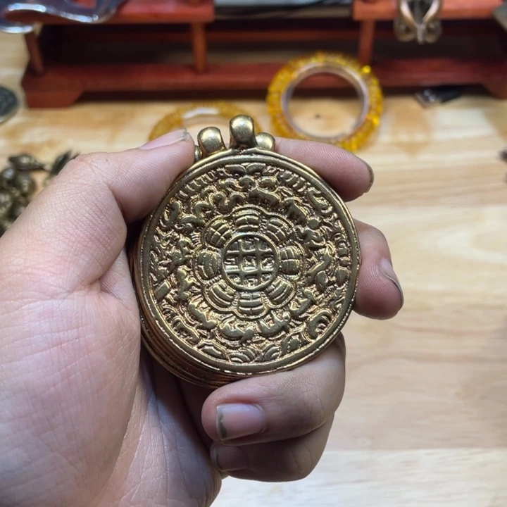 藏传黄利马九宫翻砂
