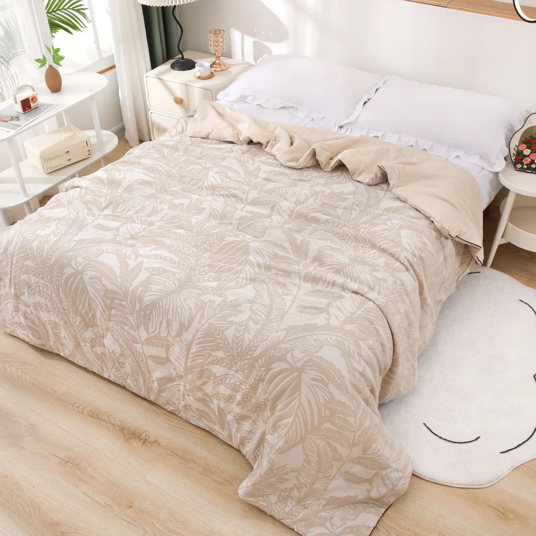 【微瑕大叶图腾-春秋被】被子被芯简约工艺款高端高精密专柜春秋被