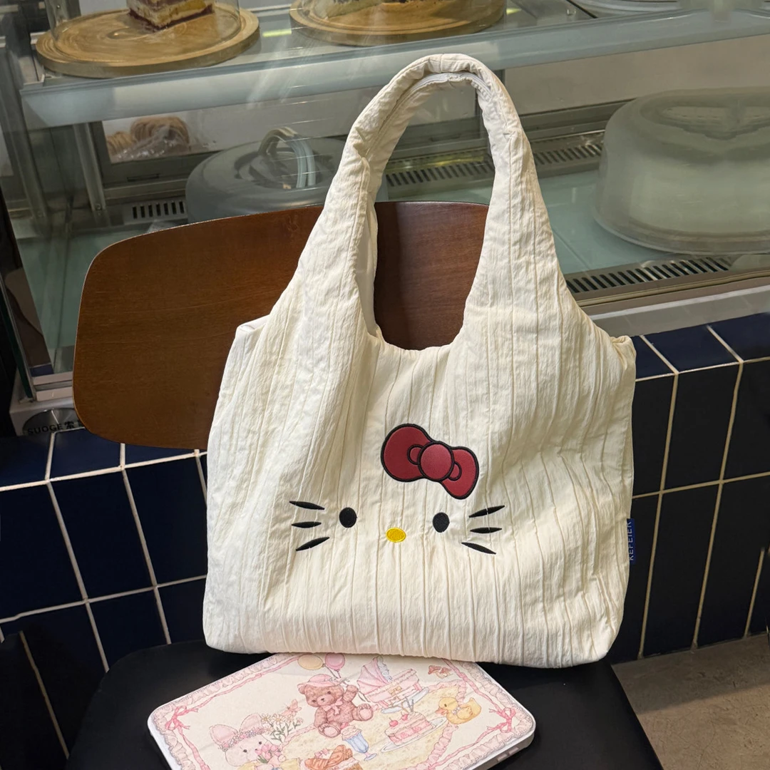 2025新款kt猫帆布包大容量托特包百搭手提包学生日韩秋冬季单肩包