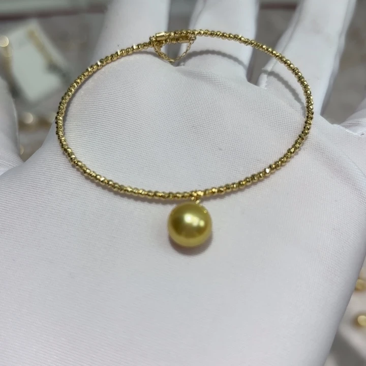 18K金镶嵌海水珍珠手镯