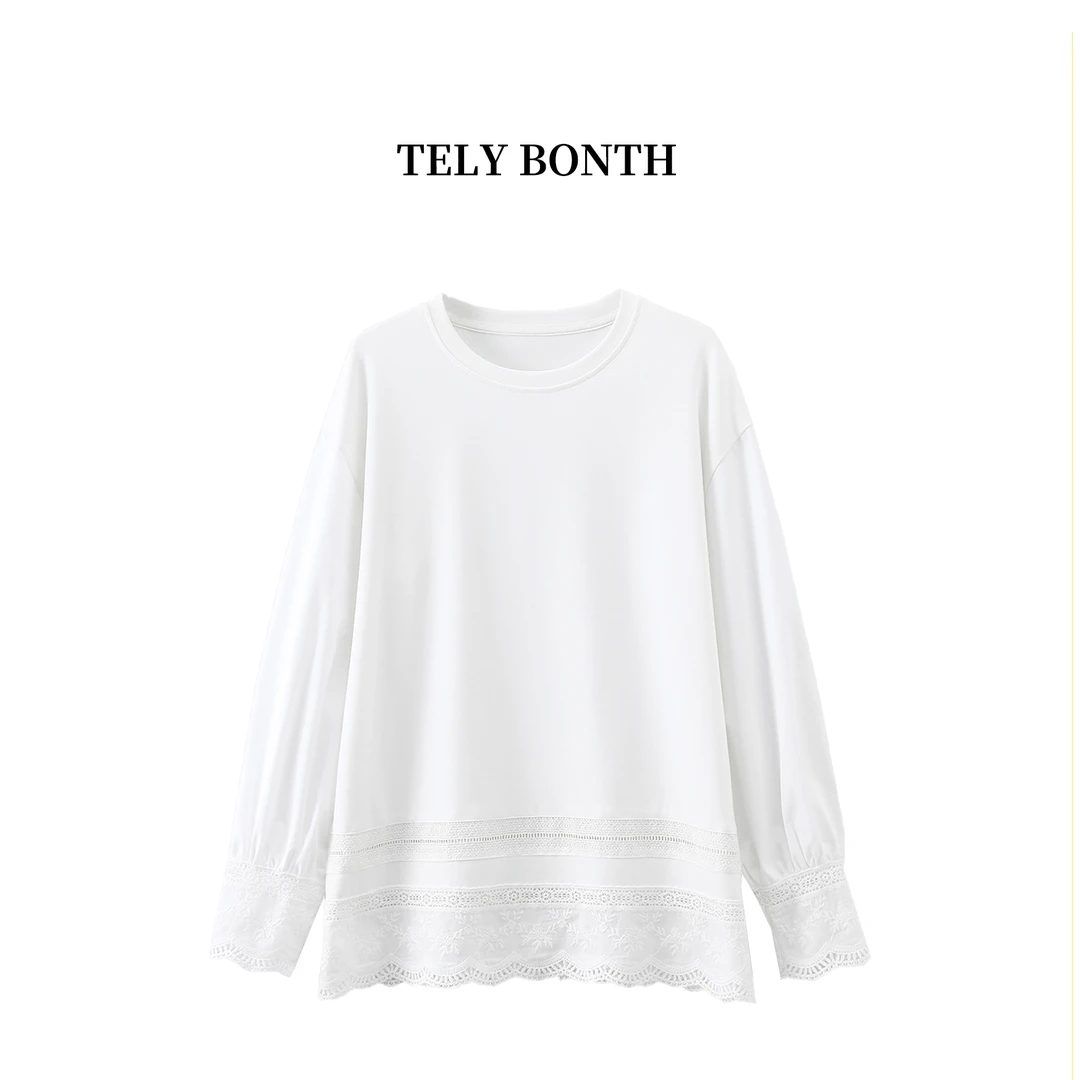 春季穿搭~新中式叠穿｜女款温柔蕾丝花边打底衫 款号92535