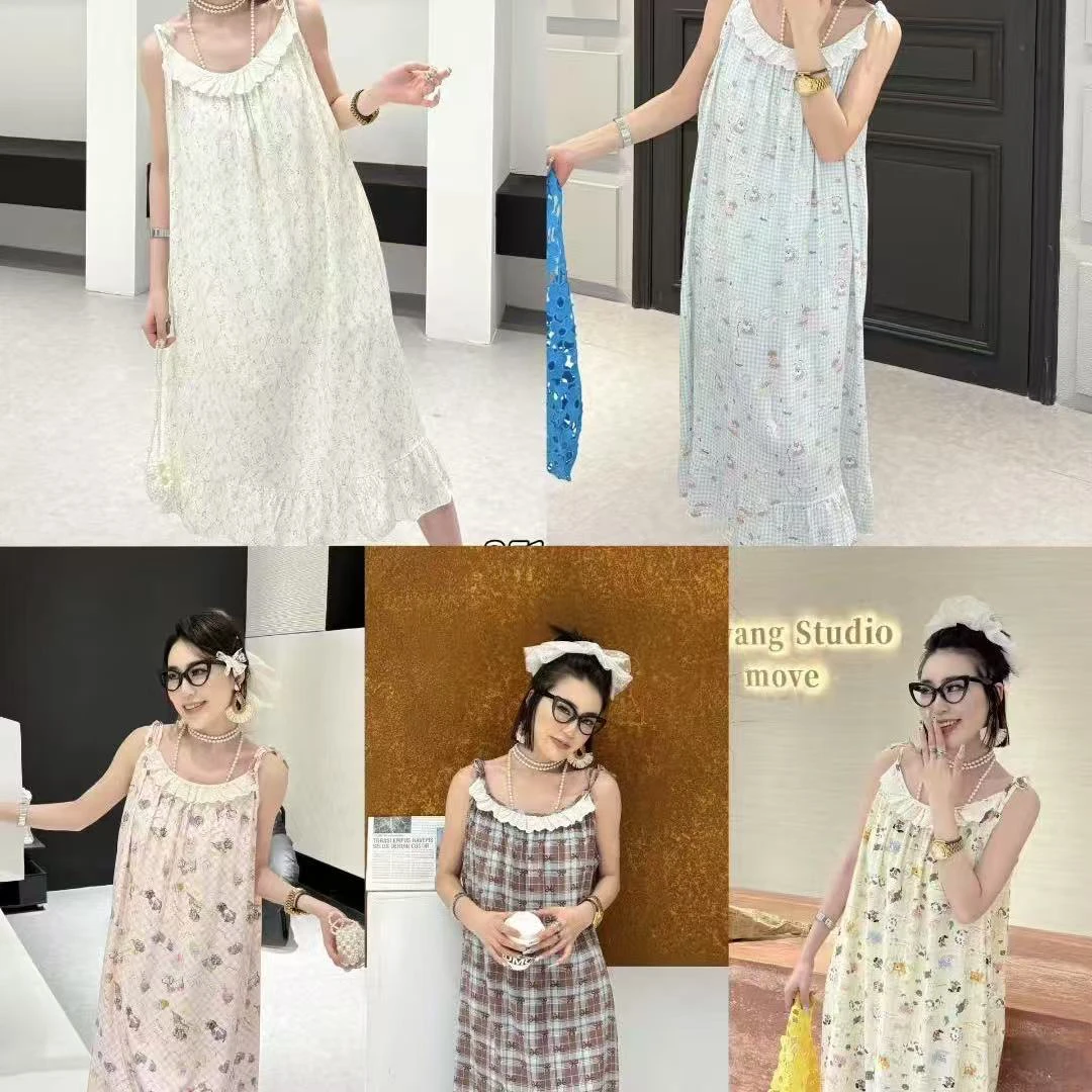 胖胖家*25152新款吊带碎花百搭显瘦睡裙家居服