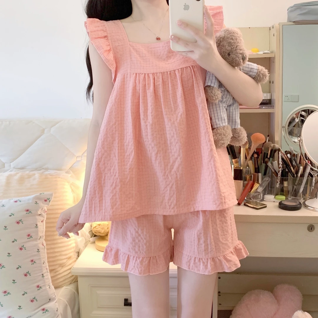吊带睡衣女夏季2025新款莫代尔女士粉色少女无袖家居服宽松套