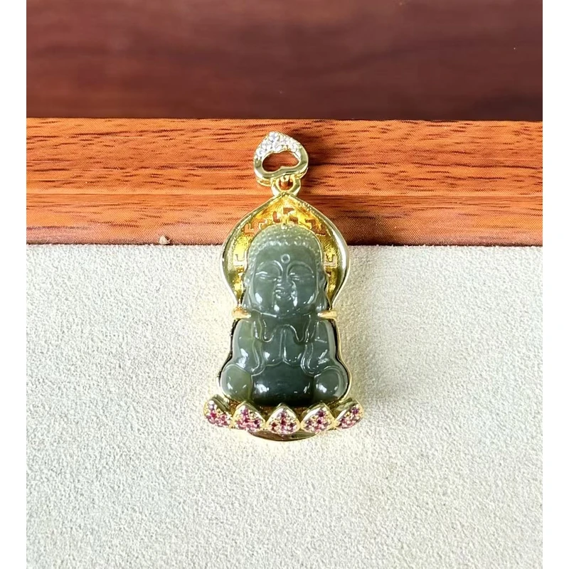 不忘初心·宝宝佛 天然和田玉吊坠