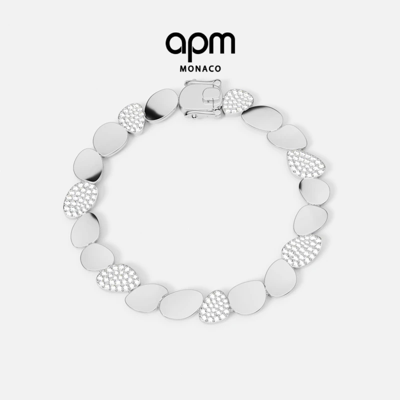 APM Monaco Galet 银色手链时尚简约手饰礼物手链ins小饰品