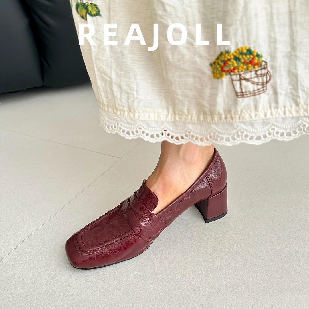 单鞋女鞋新款2025爆款时尚气质法式复古粗跟高跟配裙子百搭乐福鞋