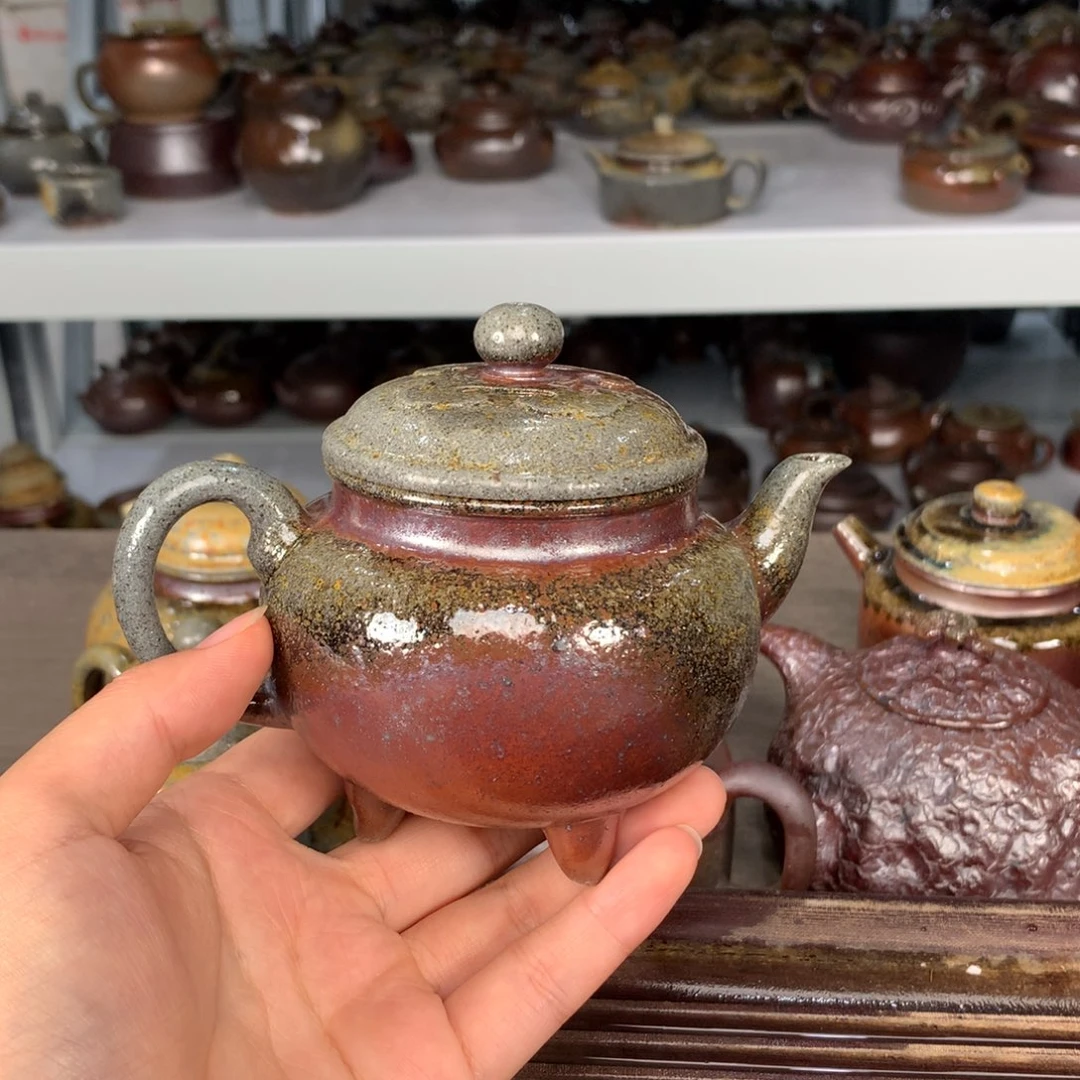 茶壶紫砂纯自然柴烧