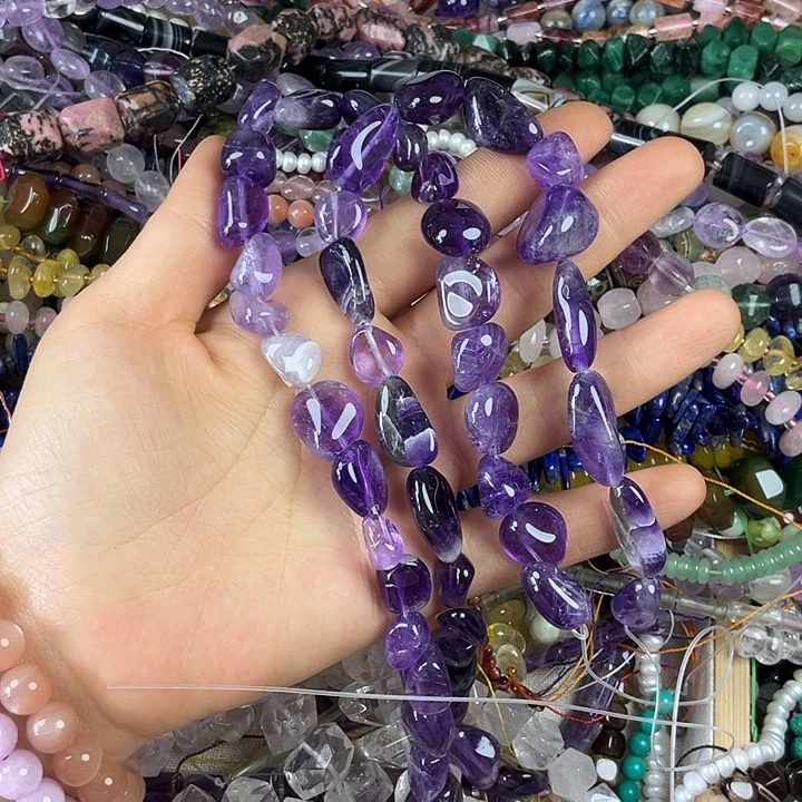 石英质玉合金珠宝半成品紫水随行一条