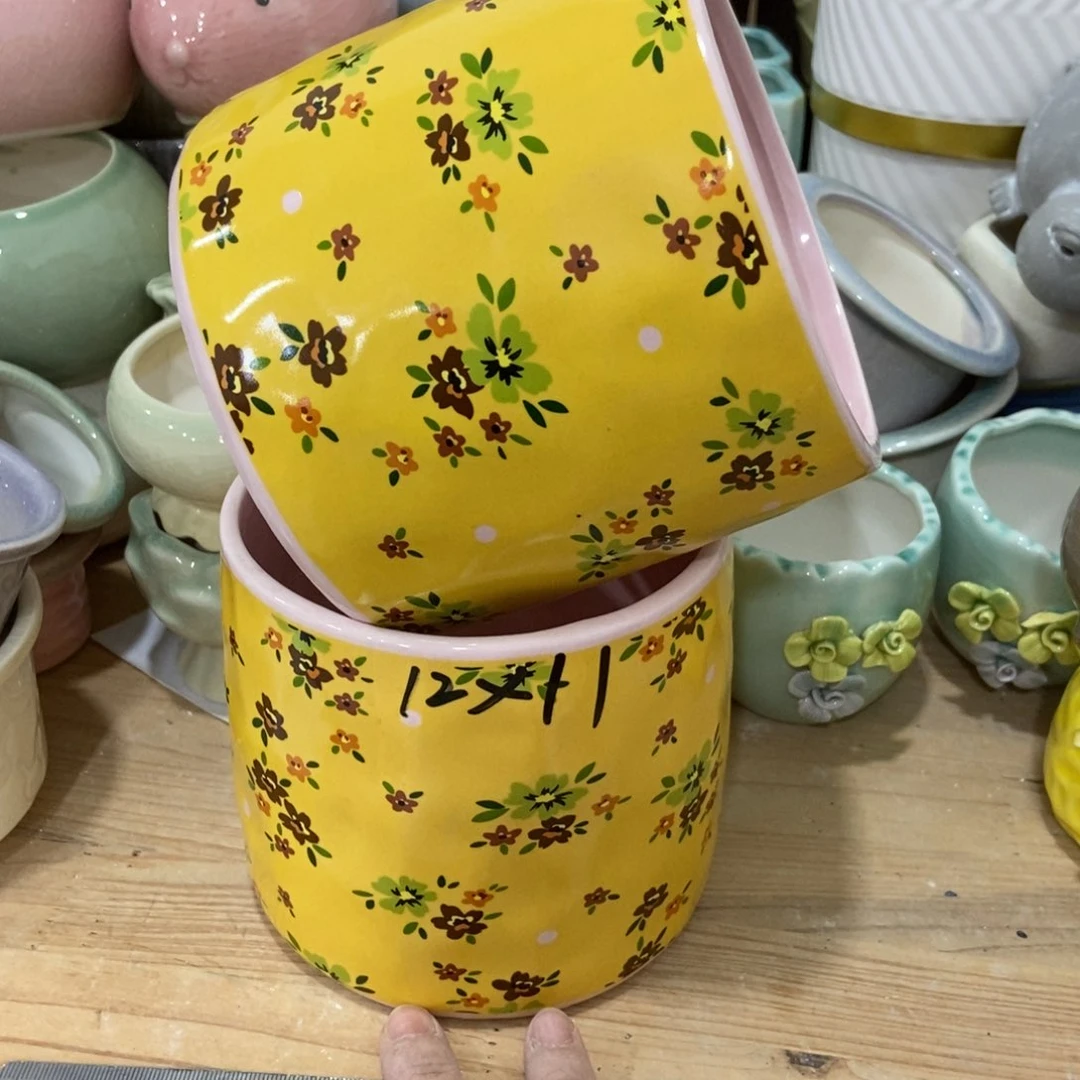 红陶高温陶瓷花盆