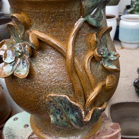 【闪购商品】紫砂花盆高约30口18手工无孔