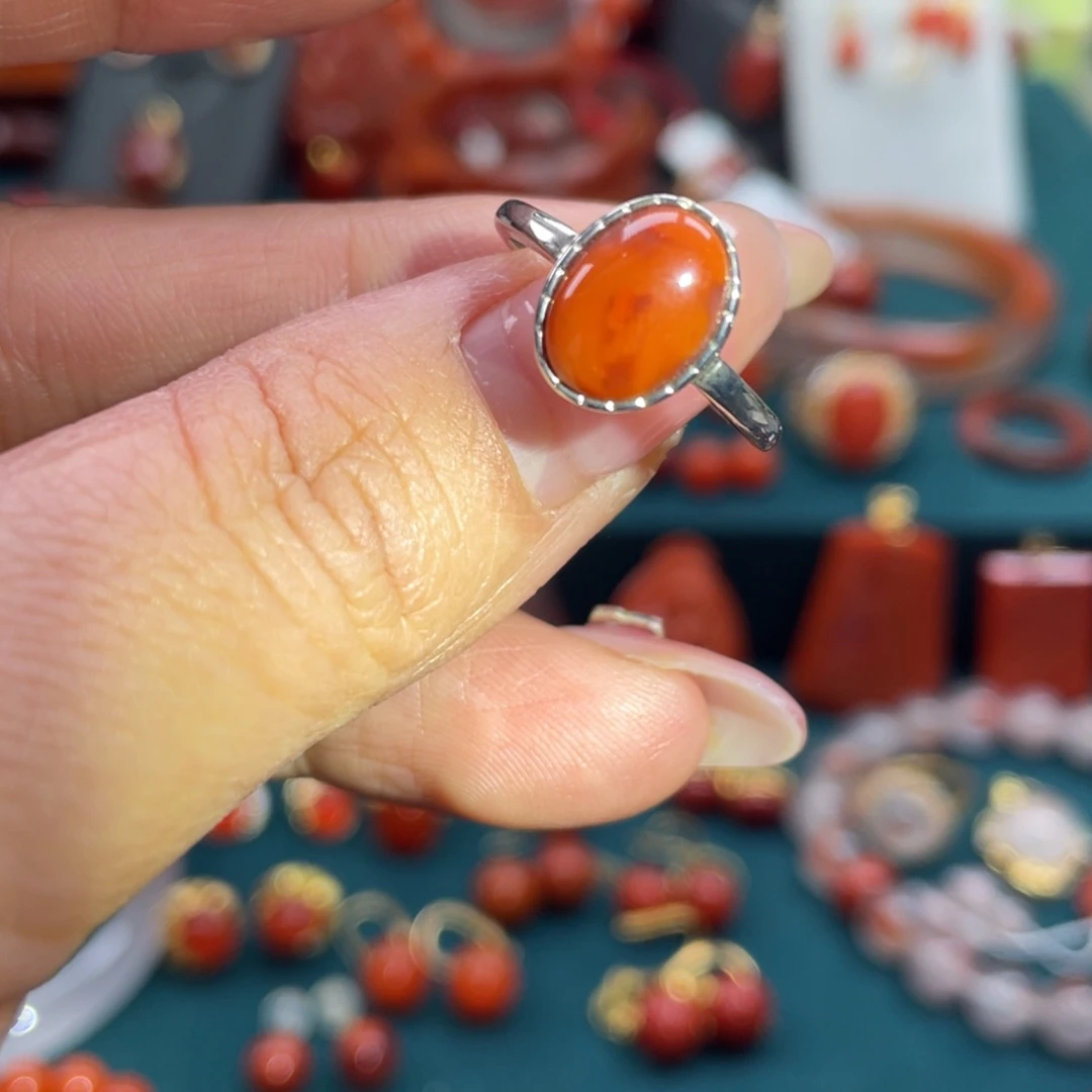南红玛瑙未镶嵌开播福利川料南红戒指