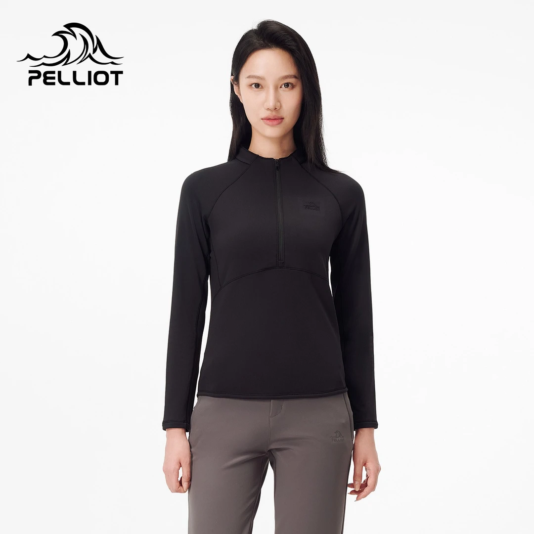 伯希和户外运动T恤女早春款Polygiene®抗菌透气休闲徒步长袖上衣