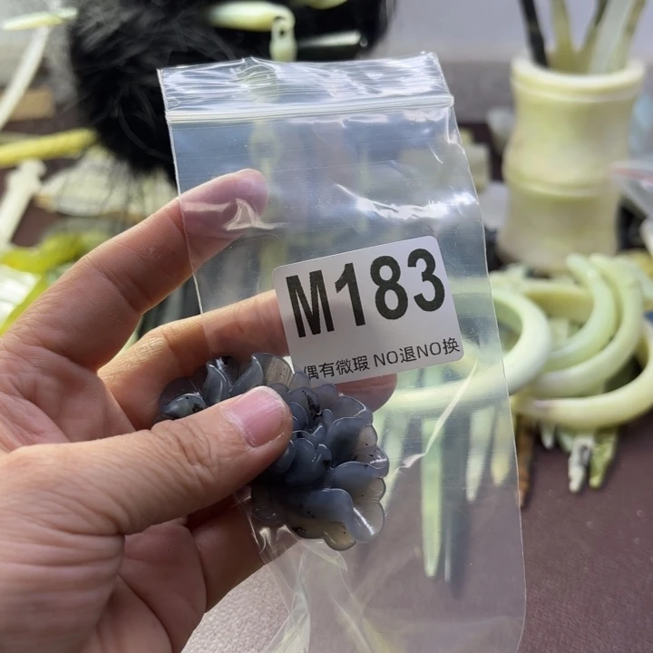 蛇纹石玉发饰合金欣*