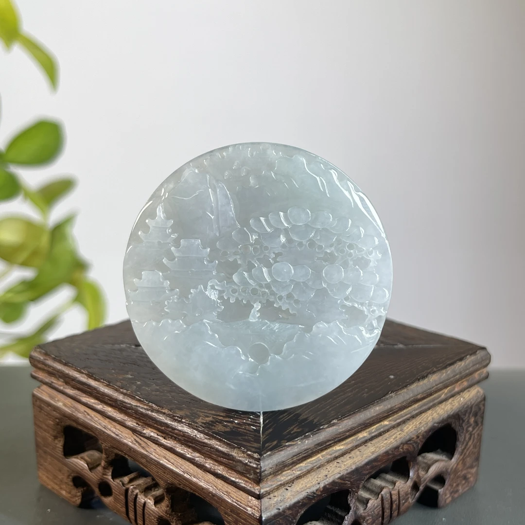 JTW11-89  天然缅甸A货翡翠 山水牌