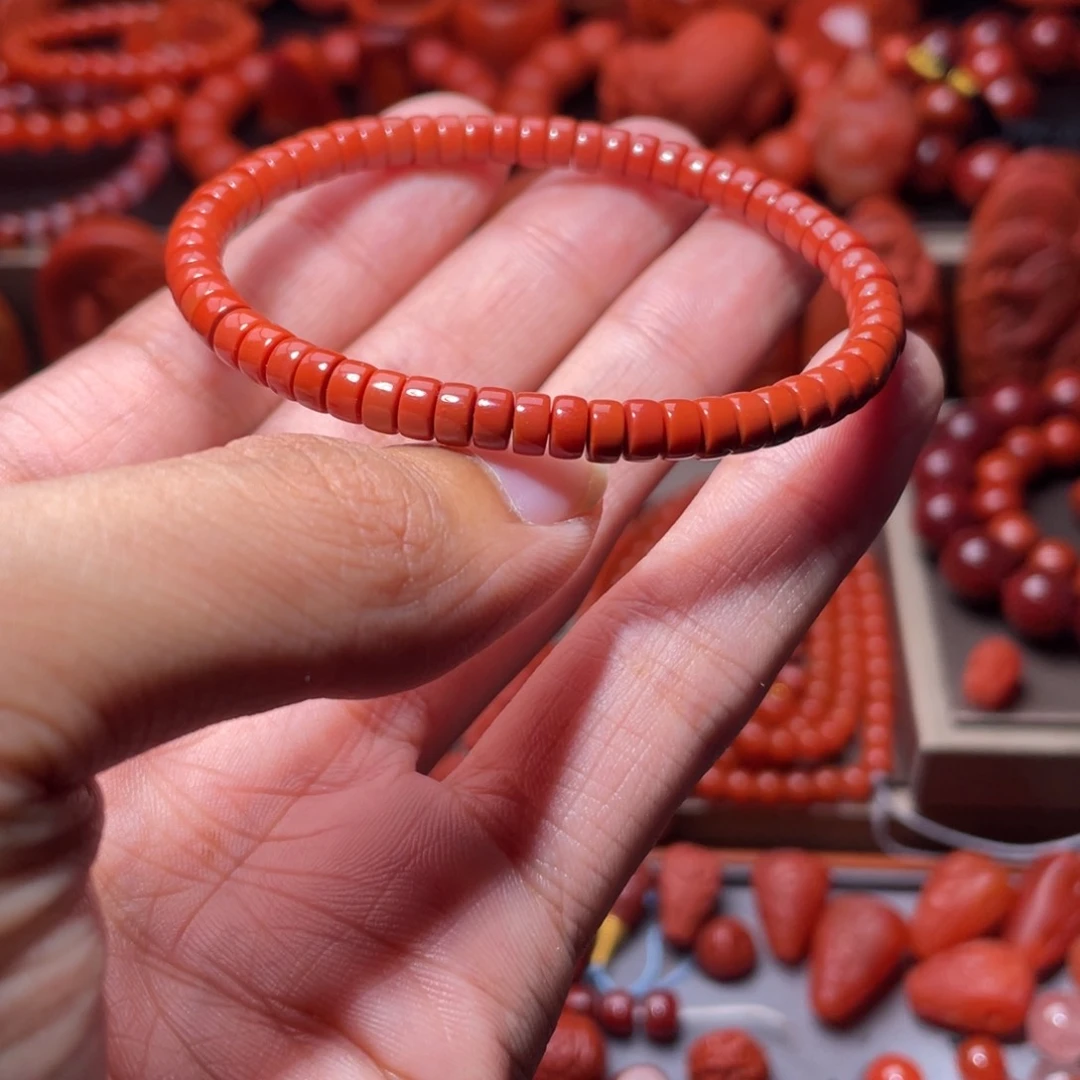 南红玛瑙药片手串未镶嵌