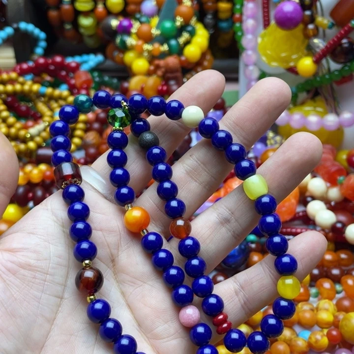 树脂制品婷****727号蓝色项链