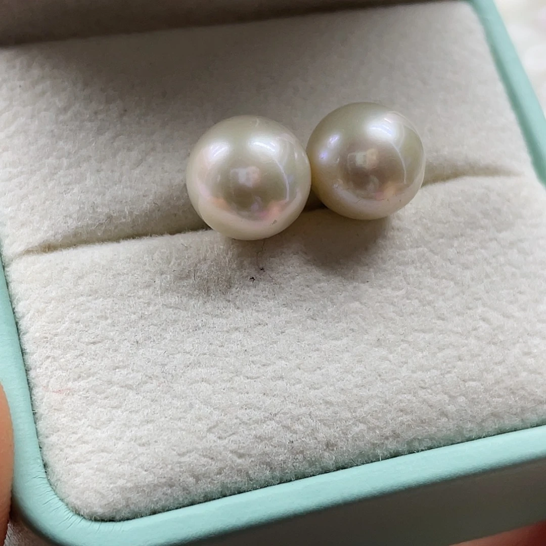 淡水珍珠银S925镶嵌耳饰