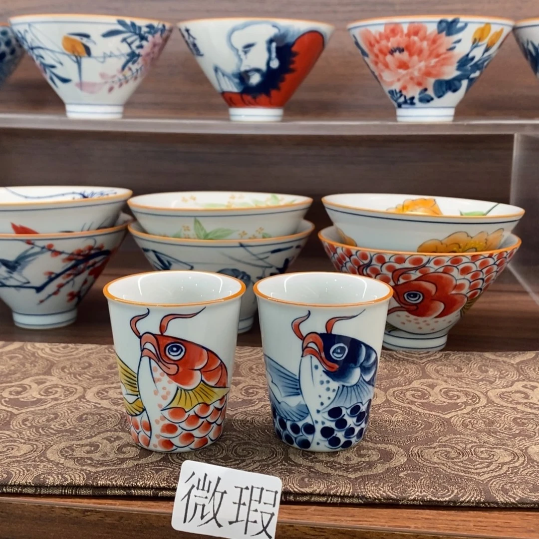 釉下彩老陶泥手工绘制