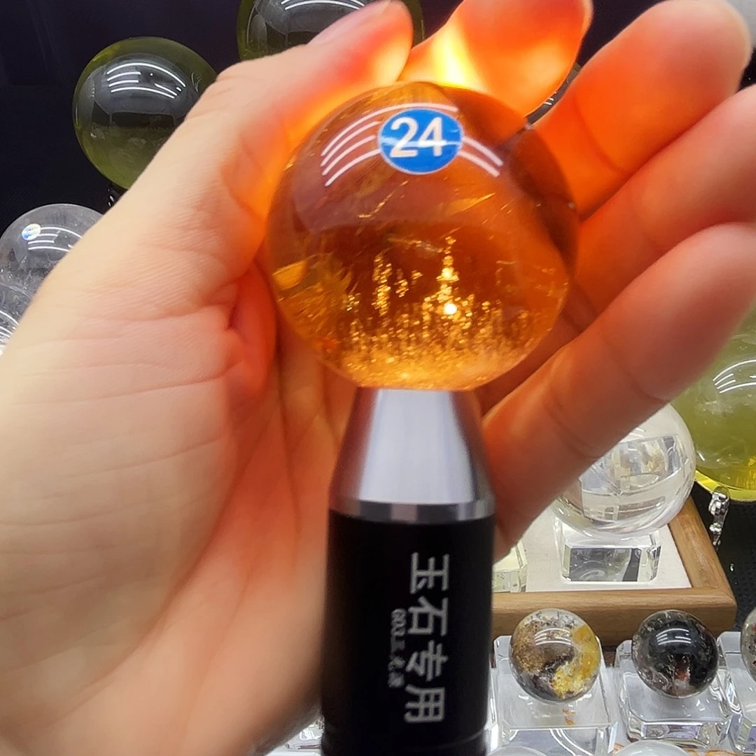 水晶珠宝半成品未镶嵌4.4公分茶晶