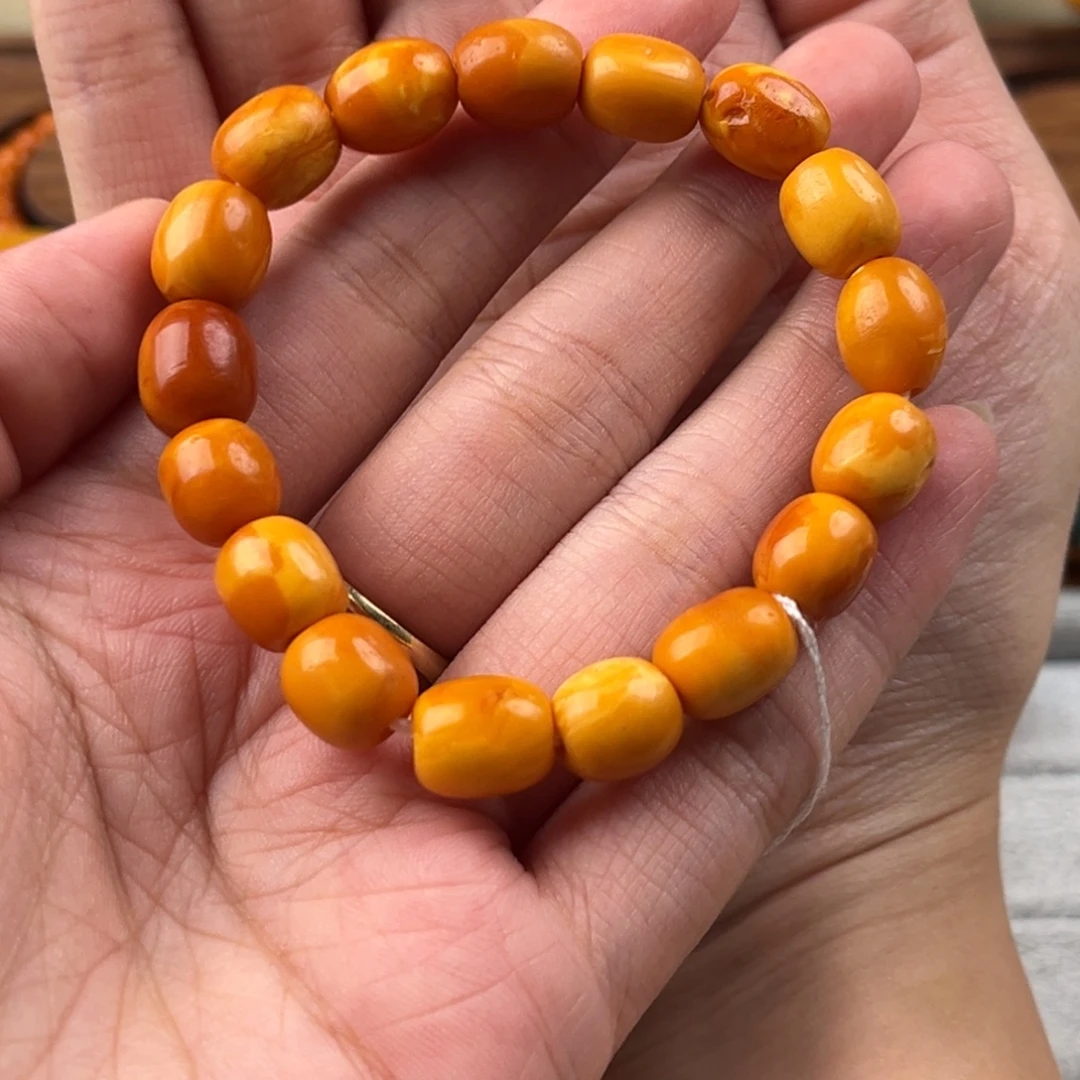 P***果蜜蜡未镶嵌颈饰老蜜蜡