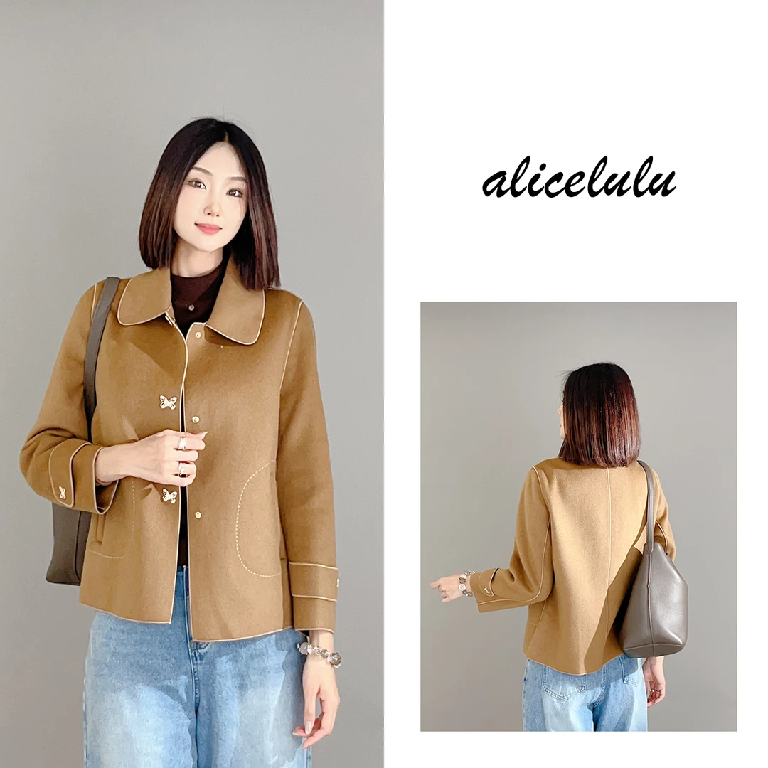 4 ALICE “花香引蝶”毛呢大衣 线条羊毛 立体金属 S1034543Tr