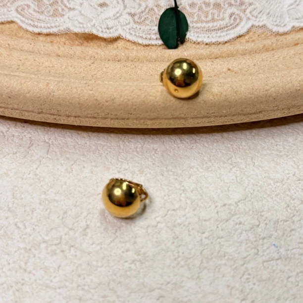 铜合金耳饰 【六六中古】孤品复古耳夹ap6852