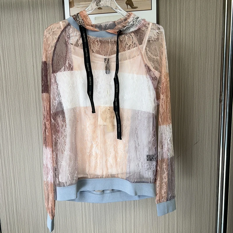 4632熙家品牌撤柜女装夏季新款时尚气质百搭两件套蕾丝衫