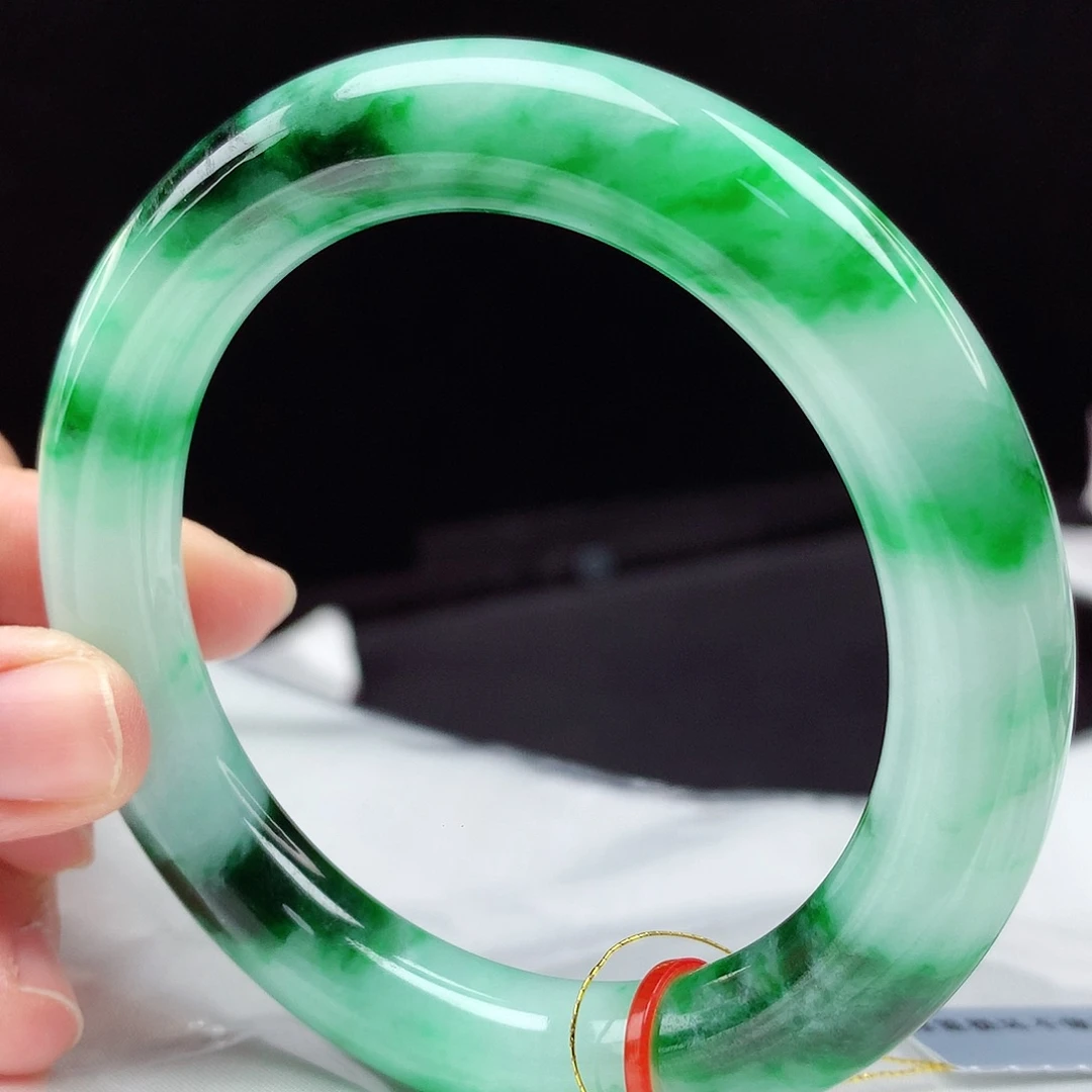 翡翠未镶嵌手镯57圆条5038