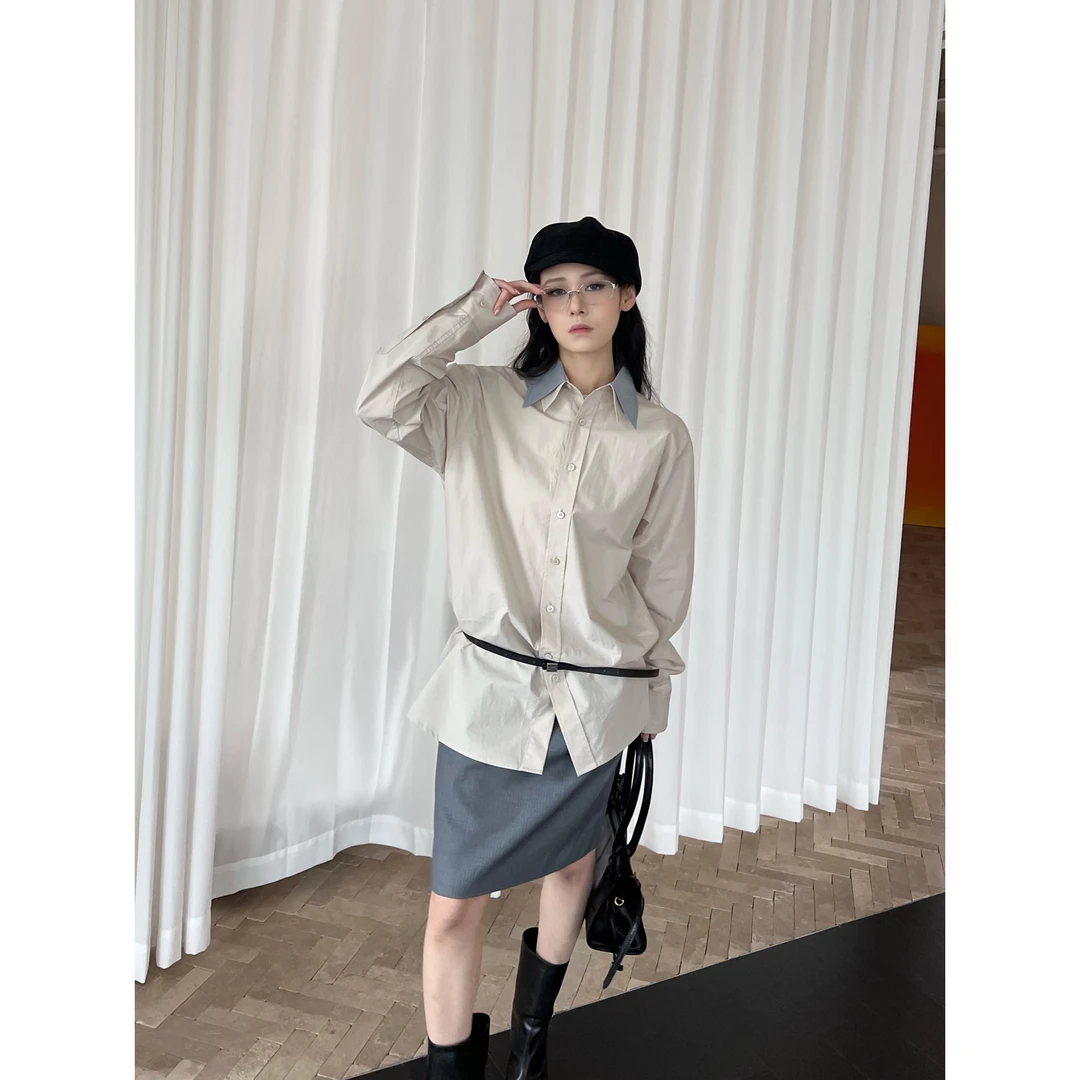 RECTO 设计师品牌 撞色气质双领衬衫 25春夏新品 SOLSOL买手店