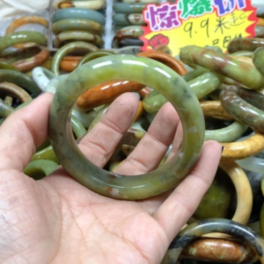 未镶嵌蛇纹石玉手镯❤️****