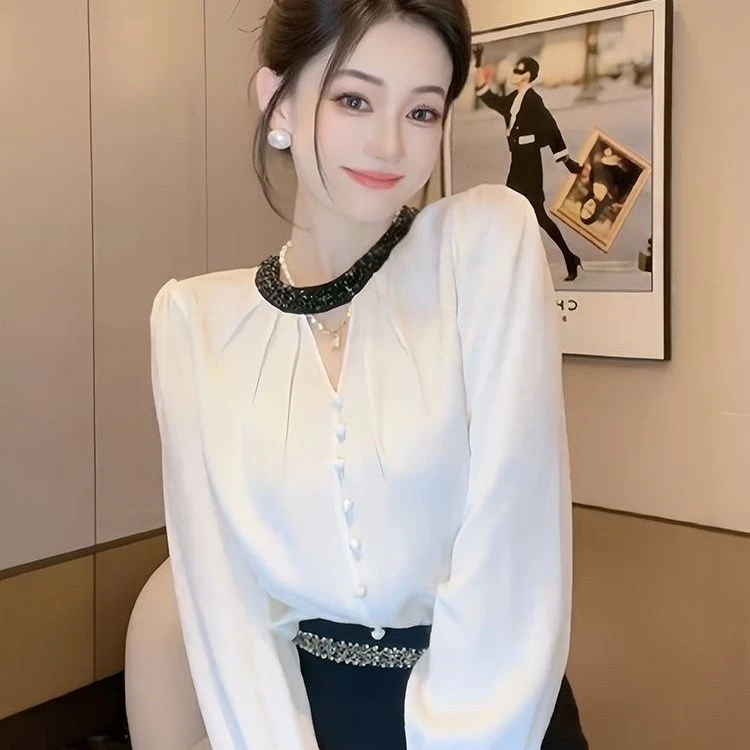Ya设计名媛高级感小众气质2025长袖衬衣新款夏夏衬衫法式时尚上