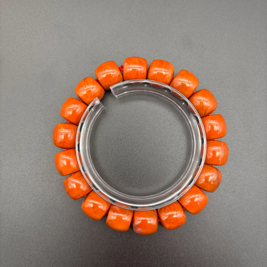 【无滤镜】直切12mm+ 南红单圈手串 火焰纹