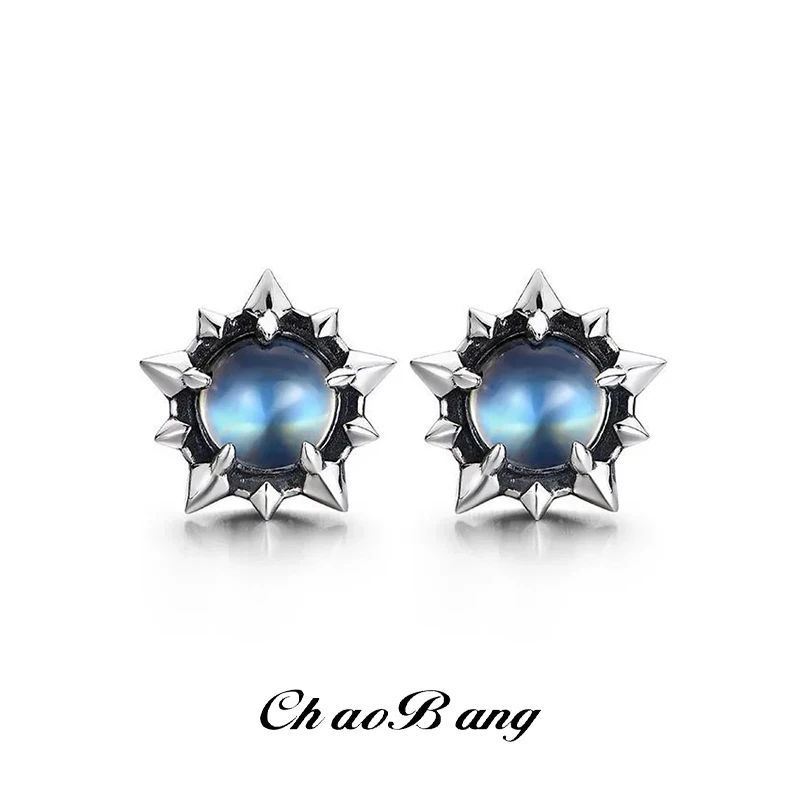 铜合金玻璃耳饰 北极星耳钉男个性小众高级感耳饰单只痞帅ins饰品