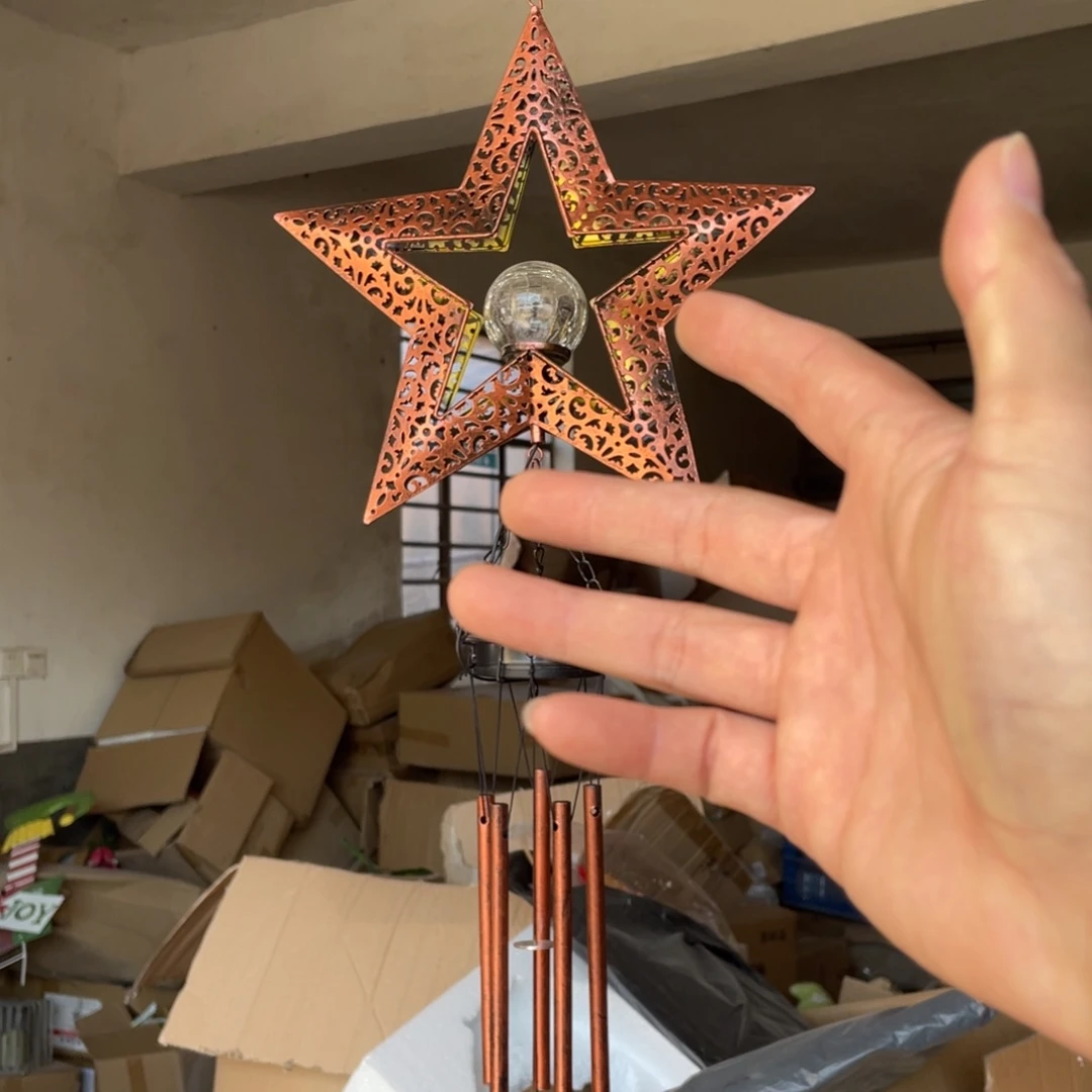 【闪购商品】铁艺太阳能星星风铃