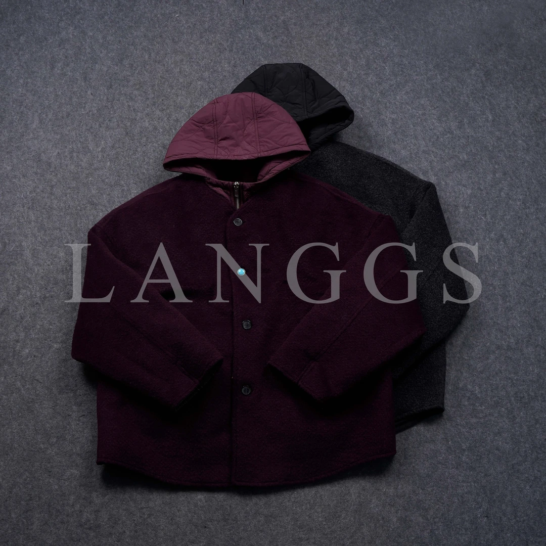 LANGGS&浪叔 冬季休闲真长袖真两件绵羊毛填充外套-FW44175