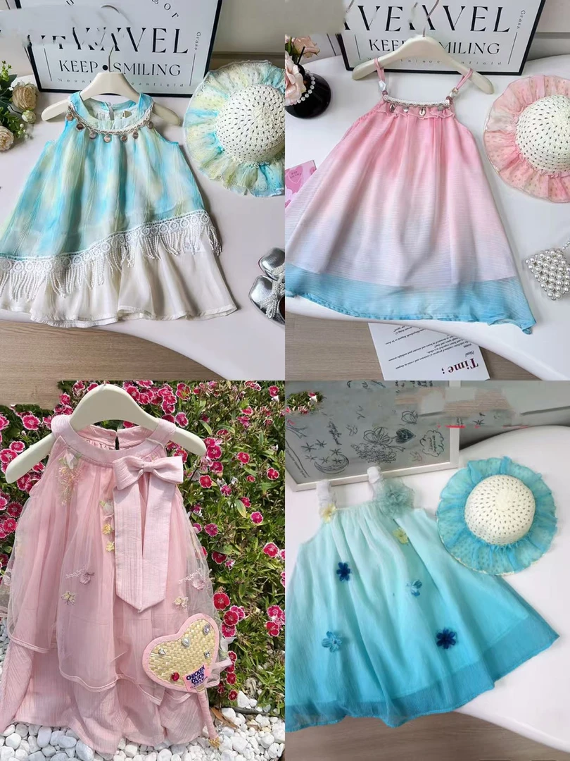 【D100-D199 】夏季女童吊带裙度假风连衣裙