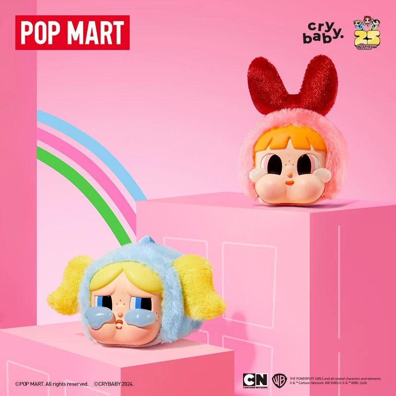 泡泡玛特CRYBABY × 飞天小女警系列-搪胶脸毛绒盲盒挂件