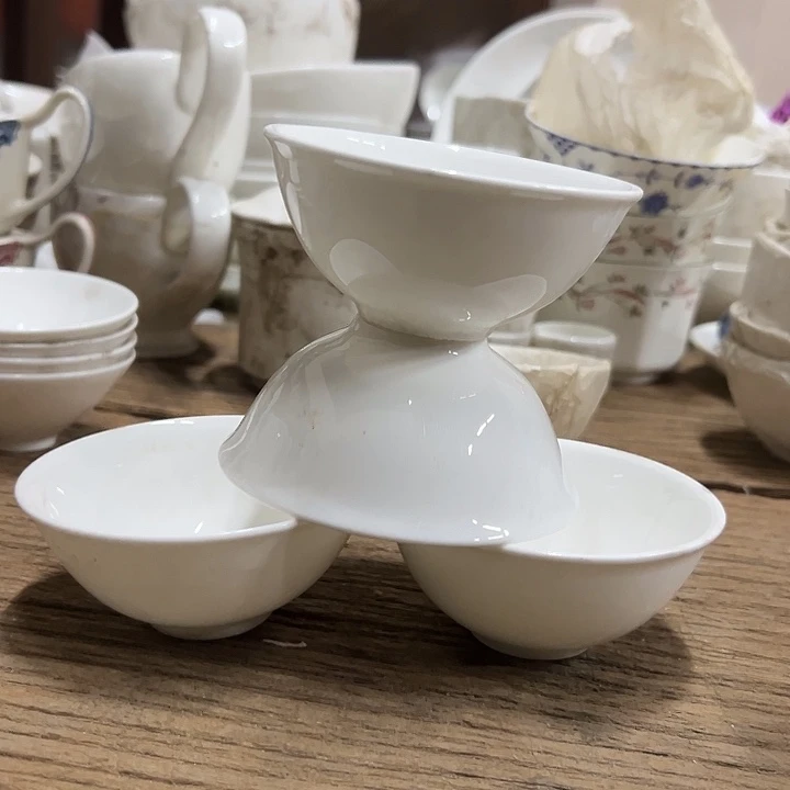 国营尾货骨瓷茶杯四个