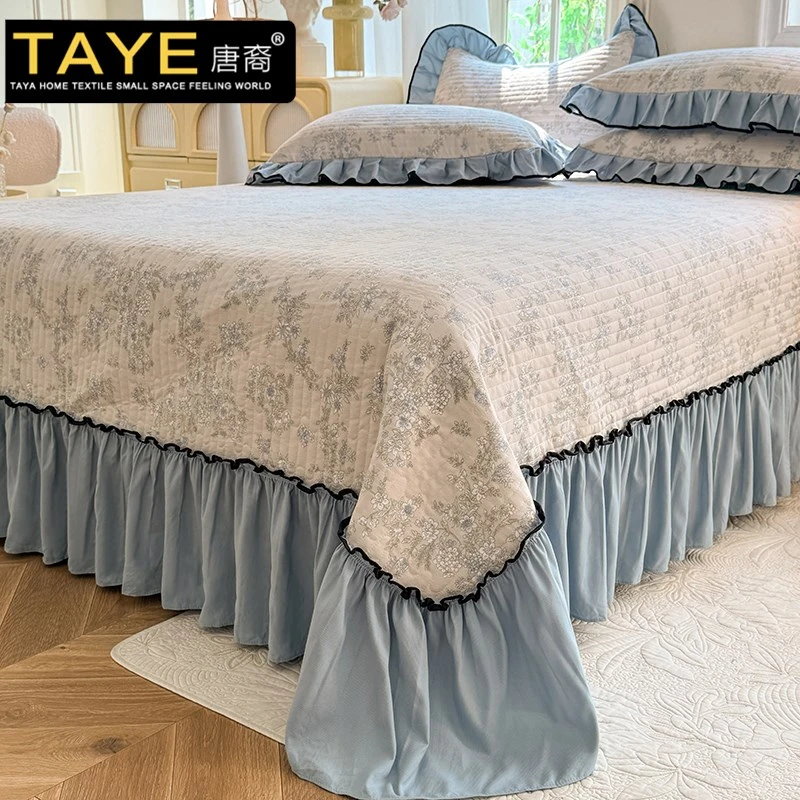 田园风加厚床盖公主风花边夹棉床单单件被罩床品枕套四季通用炕盖