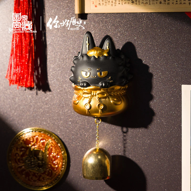国家宝藏你好历史博物馆文创门铃磁吸黑猫铃铛冰箱贴乔迁生日礼物