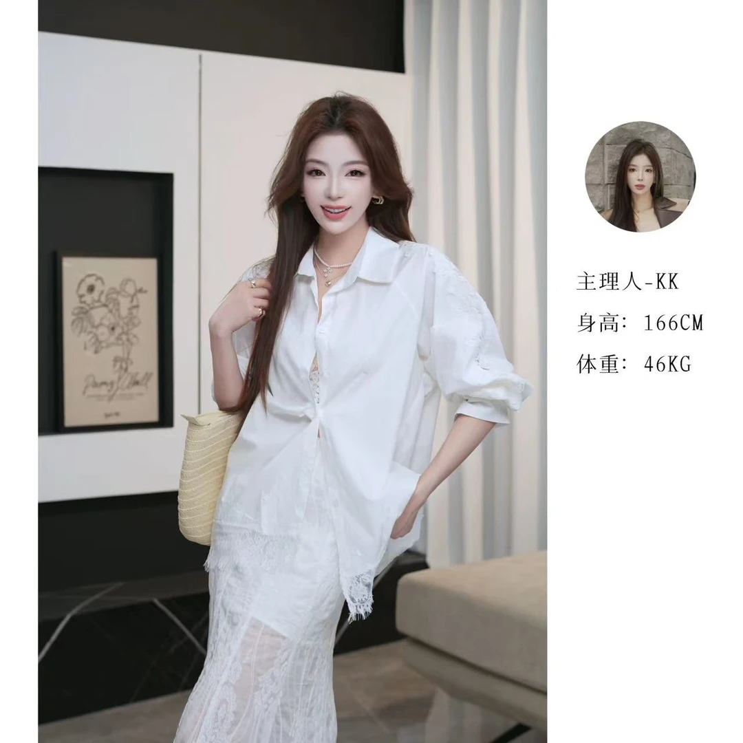 重工拼接蕾丝半裙 L 8574#