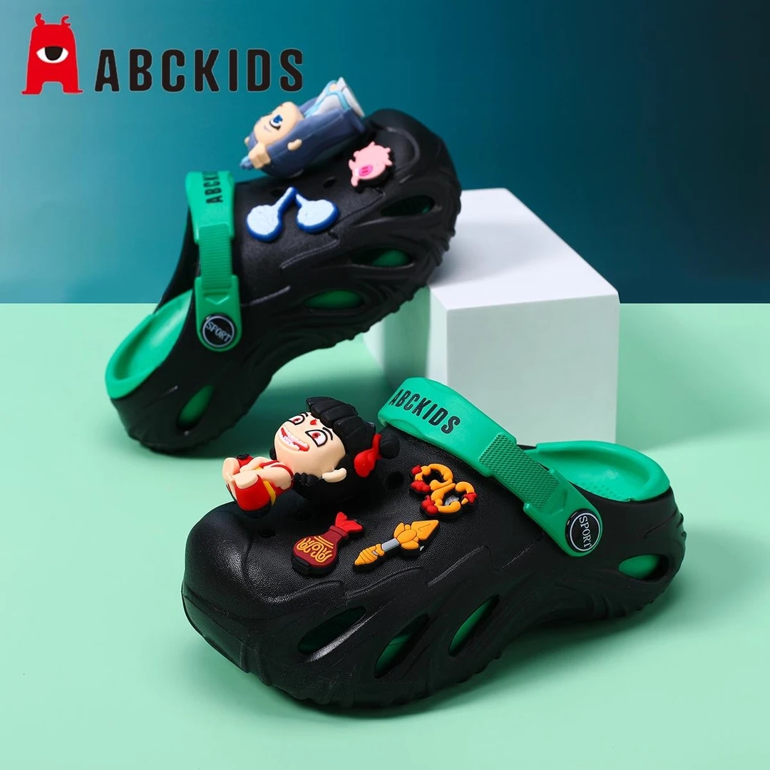 Abckids哪吒儿童洞洞鞋男童夏季新款室内防滑软底男孩外穿沙滩鞋
