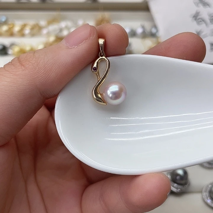 海水珍珠银S925镶嵌吊坠(不含链)